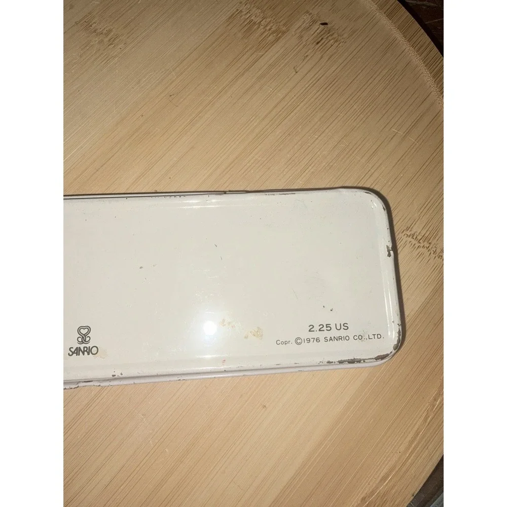 White Sanrio‎ Hello Kitty Metal Pencil Case 1976 Japan Mimmy VTG